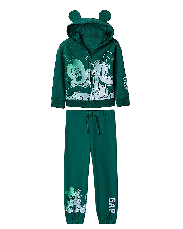 CONJUNTO MOLETOM FLANELADO 2 PEÇAS GAP - MICKEY VERDE - MENINO