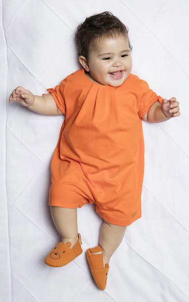 MACACÃO ROMPER GREEN - BASIC LARANJA - MENINA