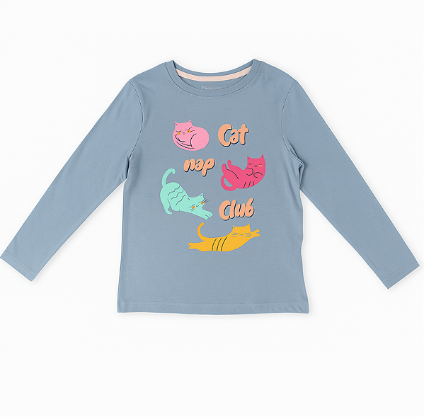 CAMISETA MANGA LONGA PRIMARK - GATINHOS - MENINA