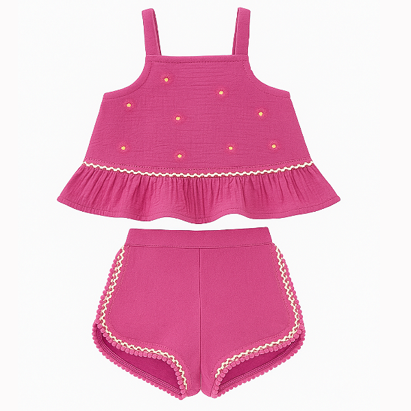 CONJUNTO VERÃO 2 PEÇAS GEORGE BABY - ROSA - MENINA