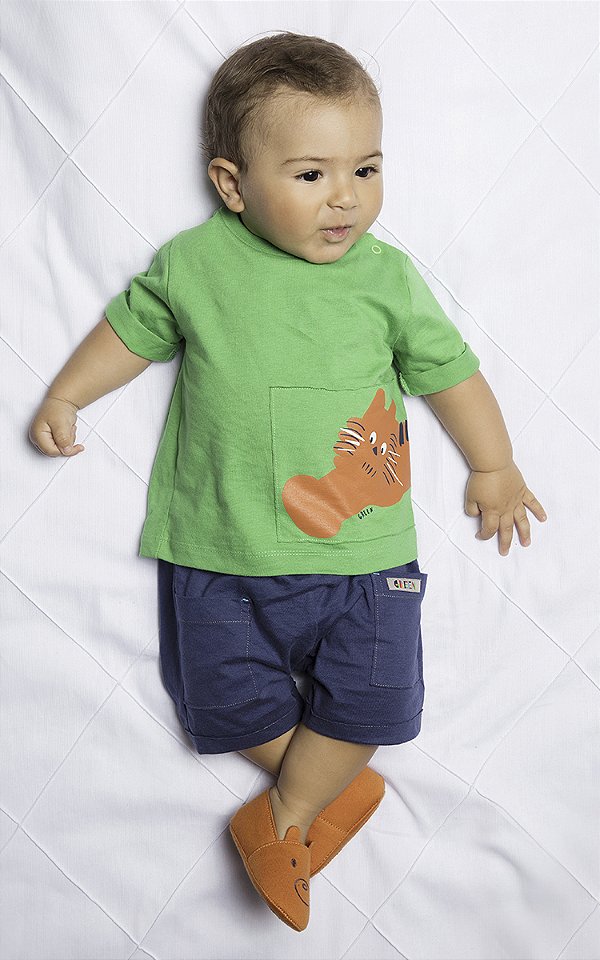 CONJUNTO VERÃO 2 PEÇAS GREEN - TIGRINHO - MENINO