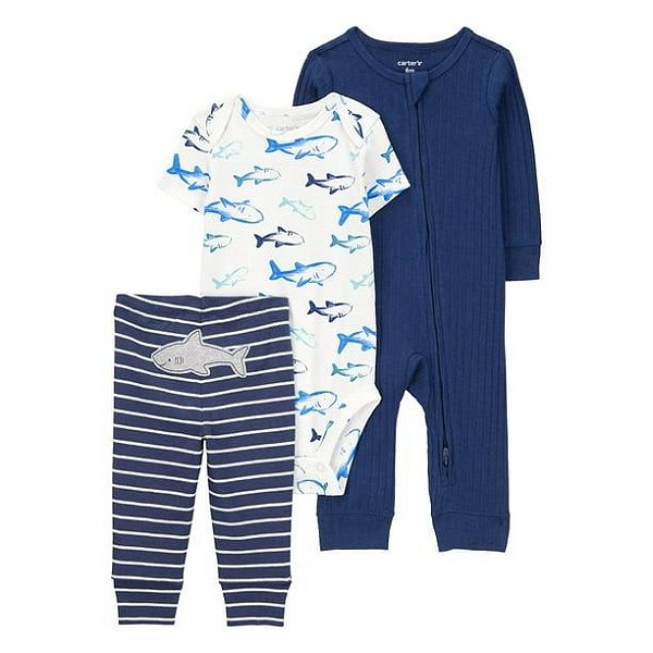 CONJUNTO 3 PEÇAS CARTER'S - SHARK - MENINO