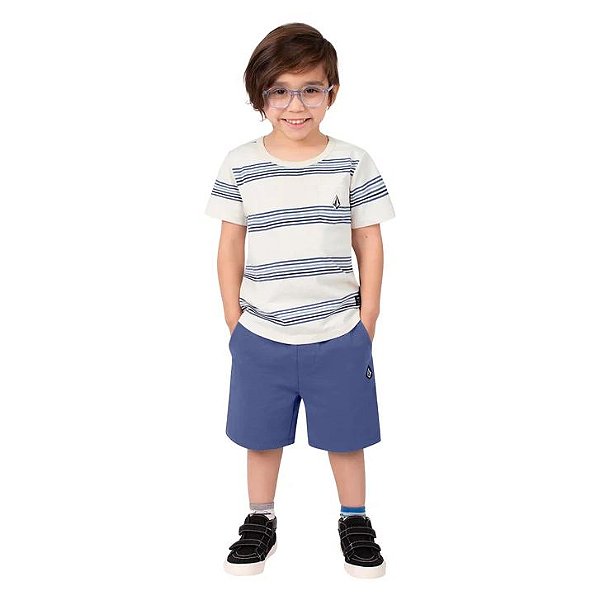 CONJUNTO 2 PEÇAS VOLCOM KIDS - LISTRADO AZUL - MENINO