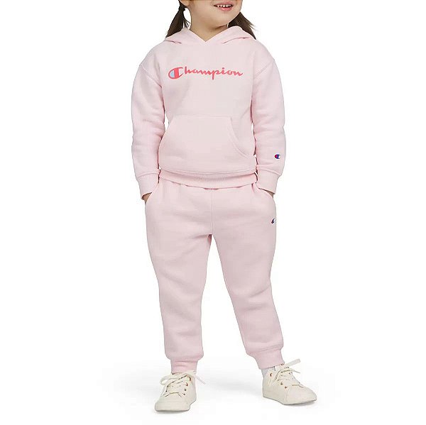CONJUNTO MOLETOM 2 PEÇAS CHAMPION - ROSA - MENINA
