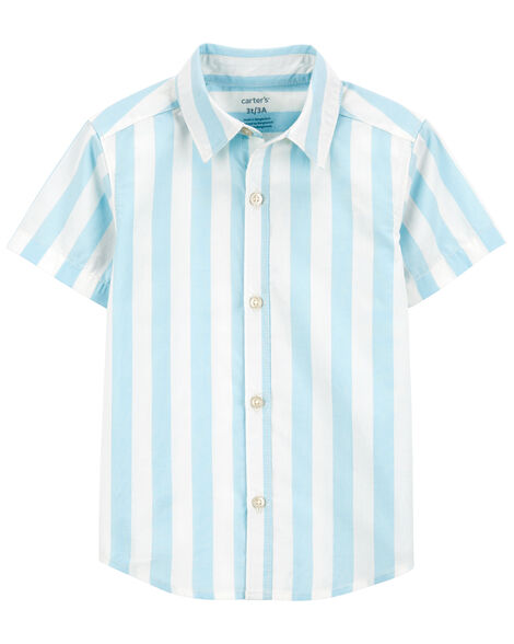 CAMISA MANGA CURTA CARTER'S KIDS - LISTRADO AZUL - MENINO