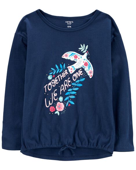 CAMISETA MANGA LONGA CARTER'S KIDS - TOGETHER WE ARE ONE - MENINA