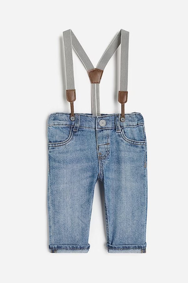 CALÇA SUSPENSÓRIO H&M - JEANS - MENINO