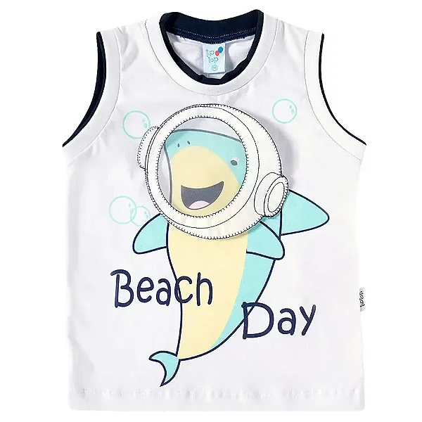 CAMISETA REGATA TIP TOP KIDS - SHARK - MENINO