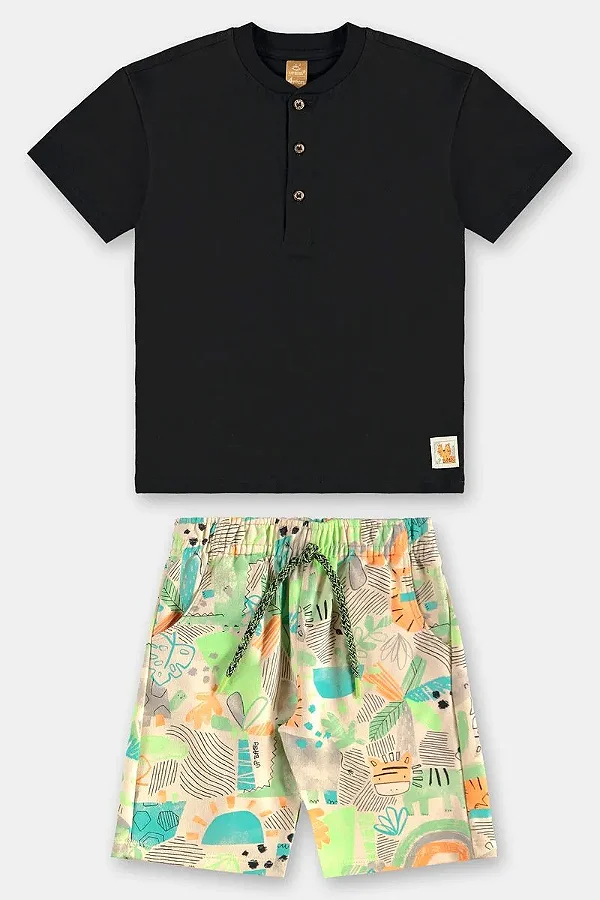CONJUNTO VERÃO 2 PEÇAS UP BABY KIDS - ABSTRATA - MENINO