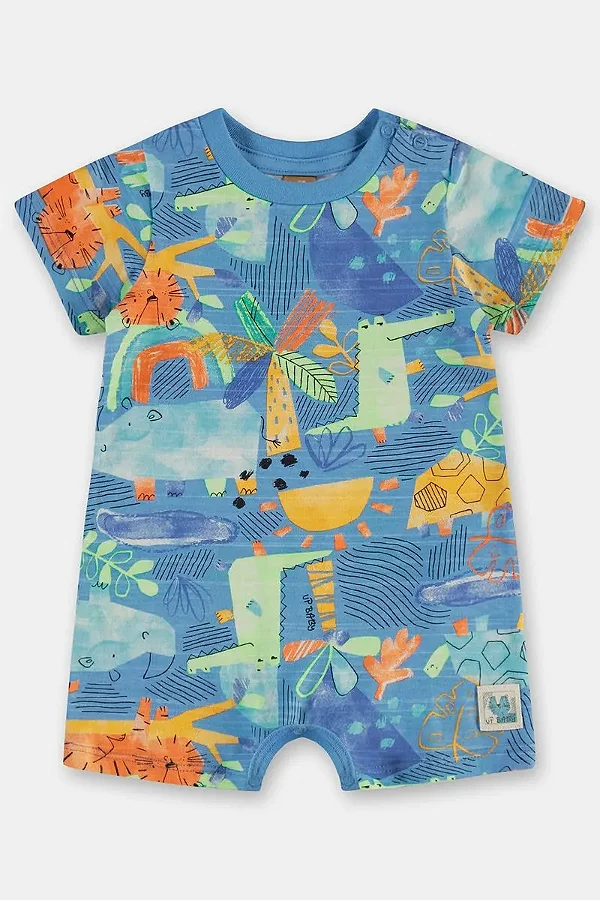 MACACÃO ROMPER UP BABY - ZOO - MENINO