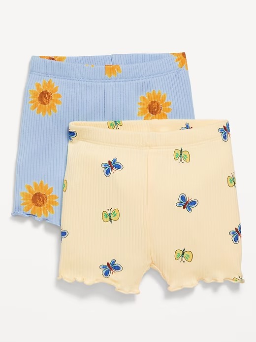 KIT 2 BERMUDAS OLD NAVY - FLORAL E BORBOLETA - MENINA