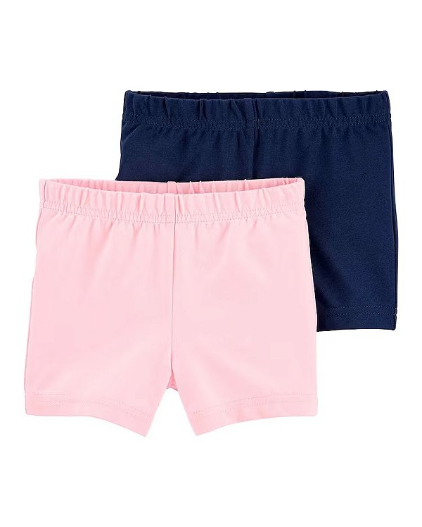 KIT 2 BERMUDAS CARTER'S - AZUL E ROSA - MENINA