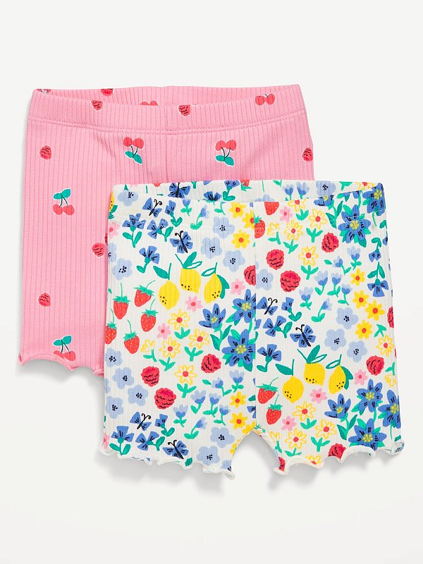 KIT 2 BERMUDAS OLD NAVY - FLORALZINHAS E FRUTINHAS - MENINA