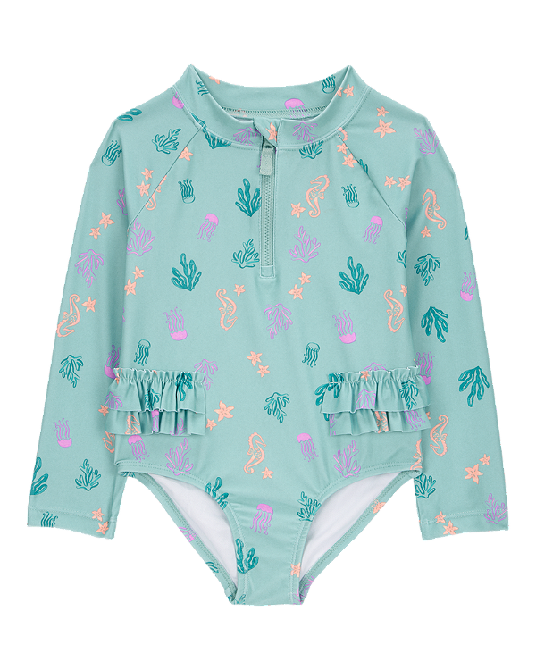 MAIÔ MODA PRAIA CARTER'S - FUNDO DO MAR - PROTEÇÃO UV50+ - MENINA