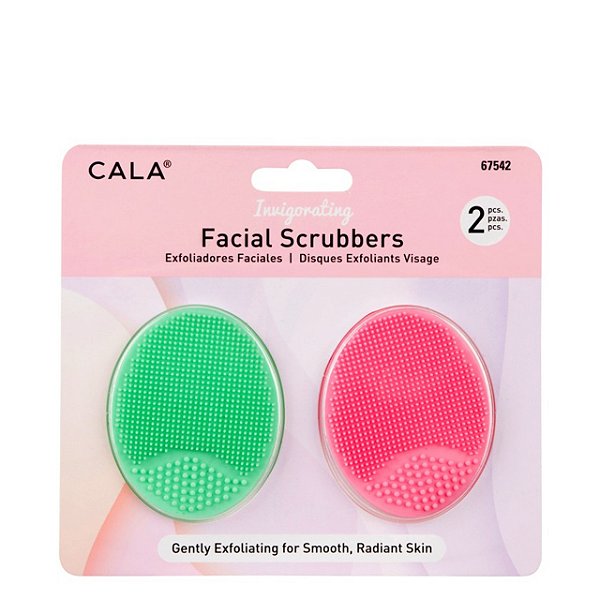 ESPONJA ESFOLIANTE FACIAL CALA - VERDE E ROSA - 2 UNIDADES