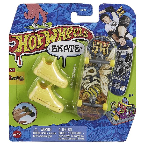 MINI SKATE DE DEDO HOT WHEELS - TÊNIS AMARELO - MENINO