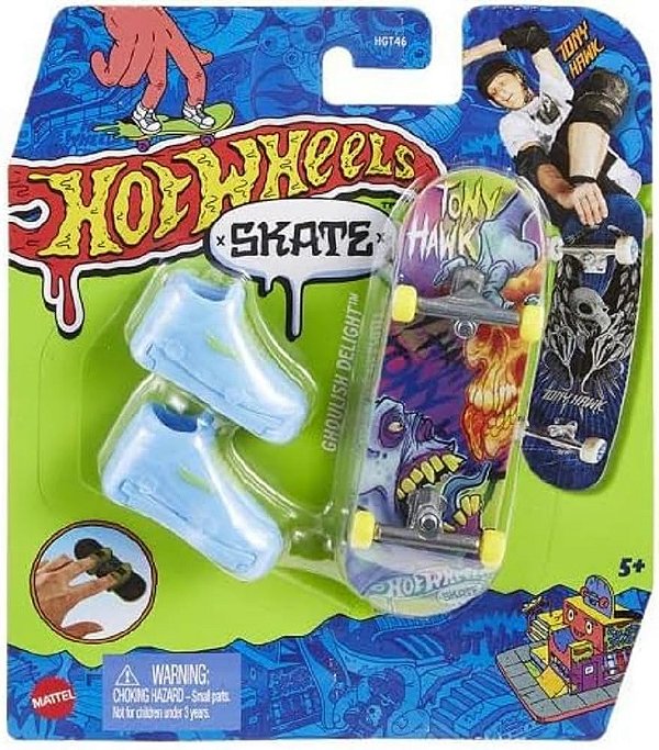 MINI SKATE DE DEDO HOT WHEELS - TÊNIS AZUL CLARO - MENINO
