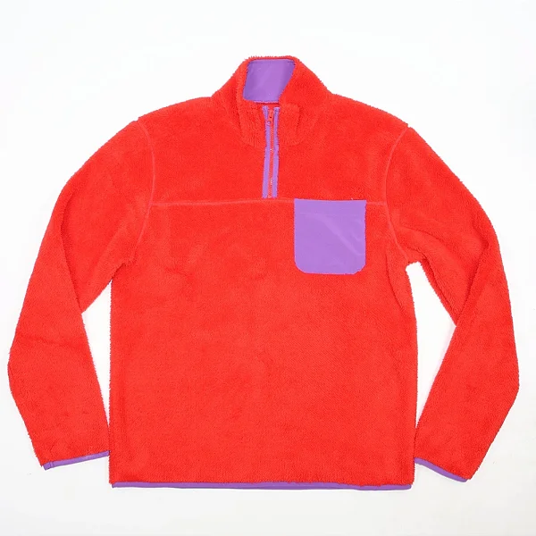 CASACO FLEECE CRAYOLA - VERMELHO E LILÁS - FEMININO