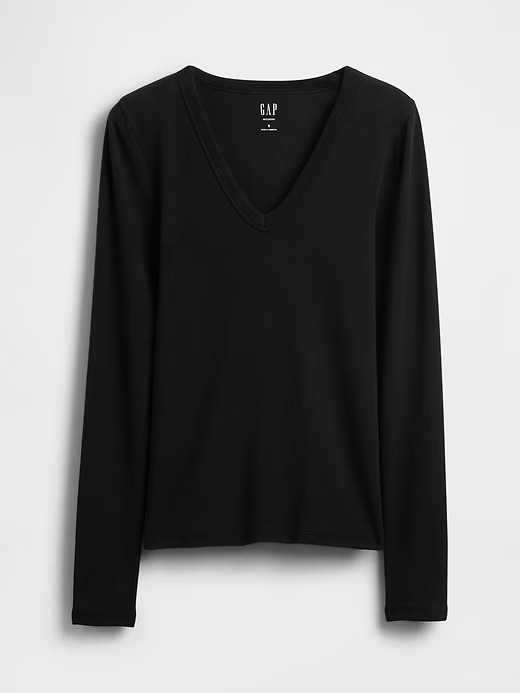 CAMISETA MANGA LONGA GAP - PRETA - FEMININA