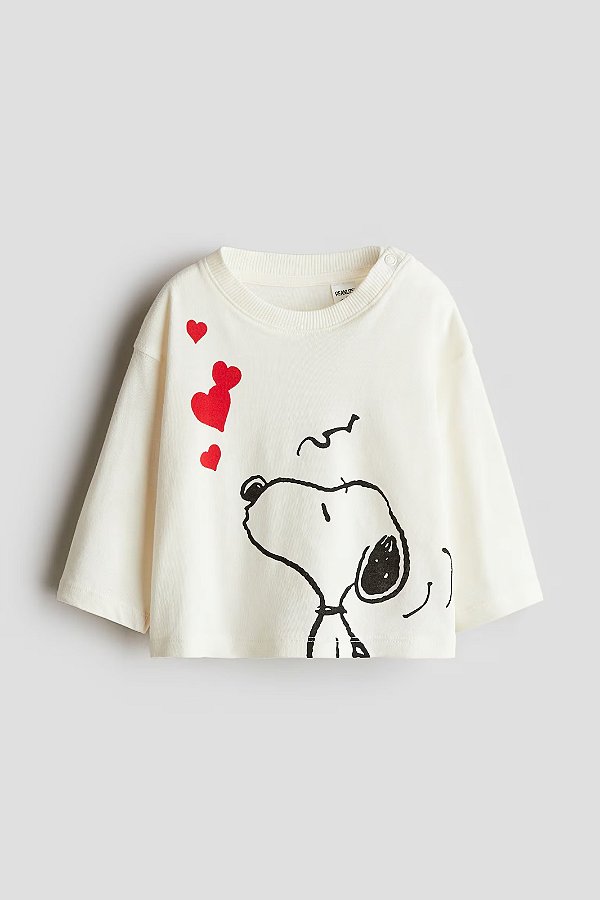 CAMISETA MANGA LONGA H&M - SNOOPY - MENINA