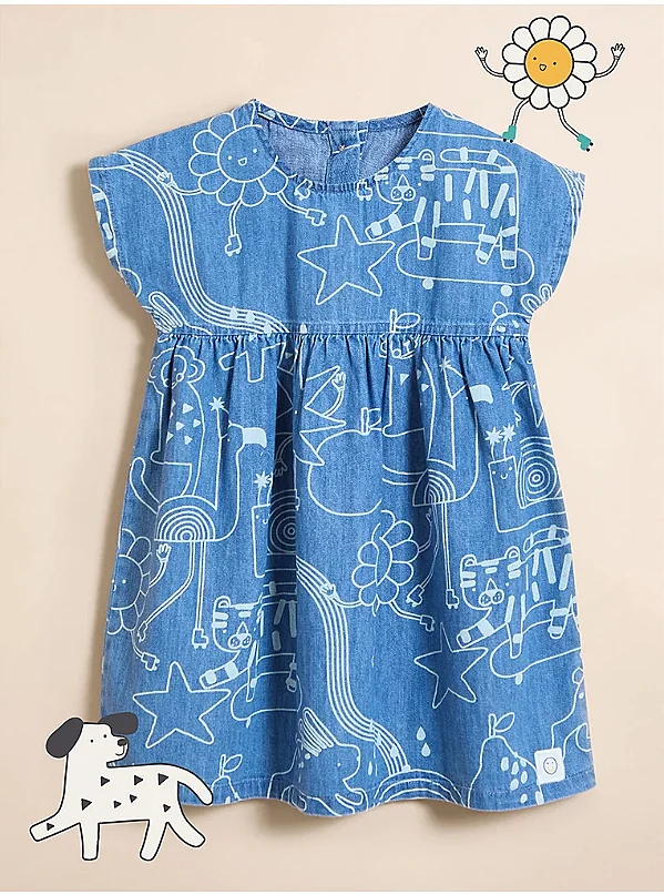 VESTIDO GEORGE BABY - JEANS SAFARI - MENINA