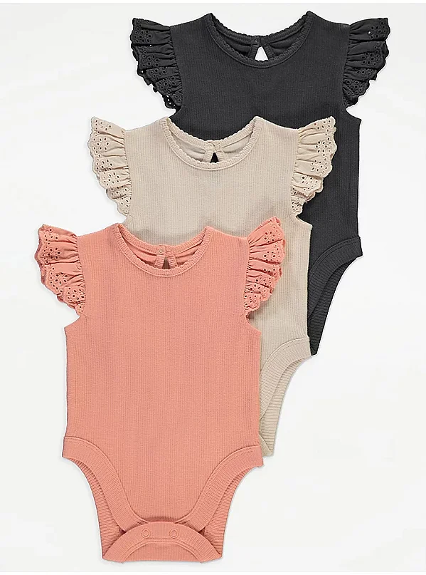 KIT 3 BODIES MANGA CURTA GEORGE BABY - BASIC - MENINA