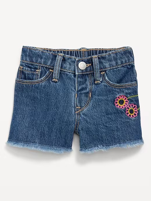 BERMUDA OLD NAVY - JEANS FLORES - MENINA