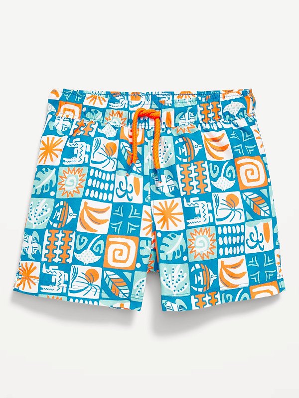 MODA PRAIA BERMUDA OLD NAVY - AZUL E LARANJA - PROTEÇÃO UV50+ - MENINO