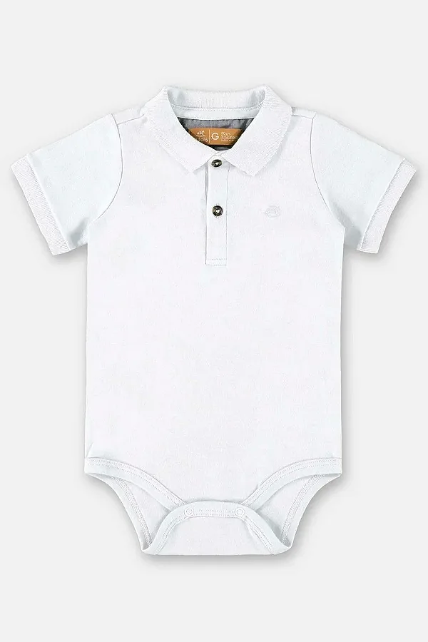 BODY POLO MANGA CURTA UP BABY - BRANCO - MENINO