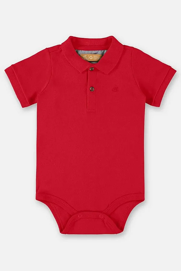 BODY POLO MANGA CURTA UP BABY - VERMELHO - MENINO