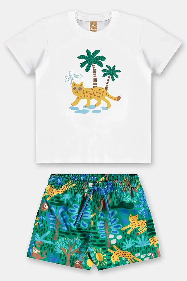 CONJUNTO VERÃO 2 PEÇAS UP BABY KIDS - COQUEIROS - MENINO