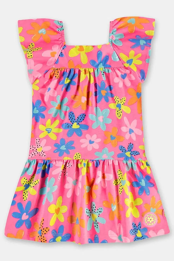 VESTIDO UP BABY KIDS - FLORZINHAS NEON - MENINA