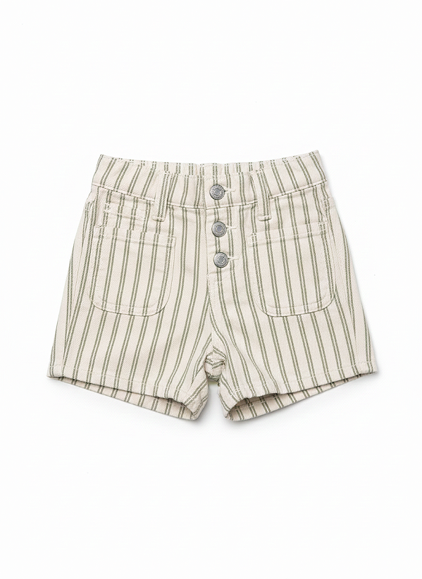 BERMUDA OLD NAVY - LISTRAS VERDE - MENINA