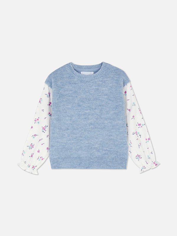SUÉTER PRIMARK KIDS - FLORAL AZUL - MENINA