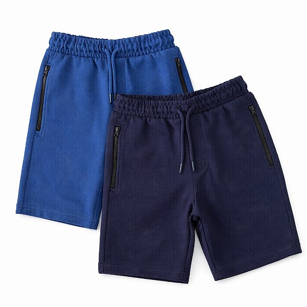 KIT 2 BERMUDAS TU - BASIC AZUL - MENINO
