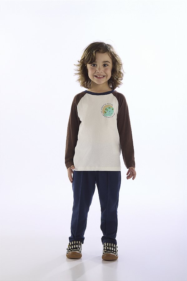 CONJUNTO 2 PEÇAS TRÊS E JÁ - DINOSSAURO - MENINO