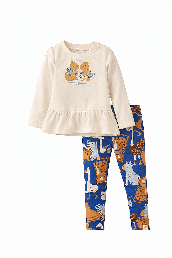 CONJUNTO 2 PEÇAS UP BABY - CAPIVARINHAS - MENINA