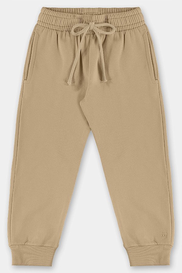 CALÇA MOLETOM FLANELADO UP BABY KIDS - CAQUI LATTE - MENINO