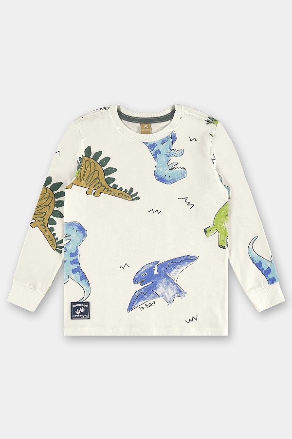 CAMISETA MANGA LONGA UP BABY - DINOSSAUROS - MENINO