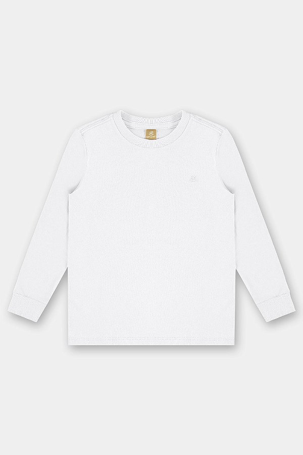 CAMISETA MANGA LONGA UP BABY - BRANCA - MENINO