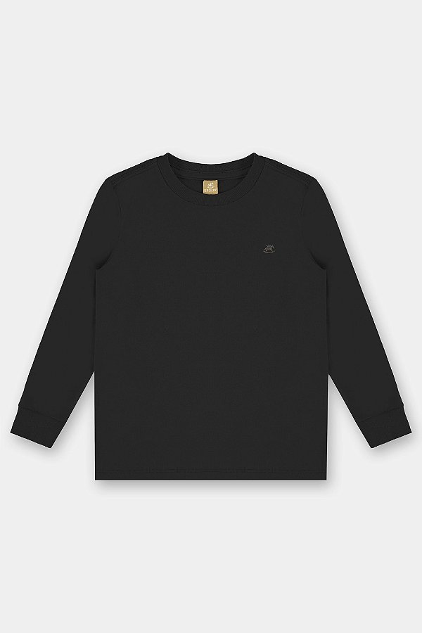 CAMISETA MANGA LONGA UP BABY - PRETA - MENINO