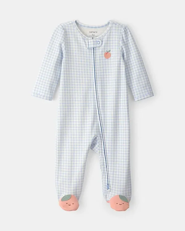 MACACÃO COM PÉ CARTER'S - PÊSSEGO - MENINA