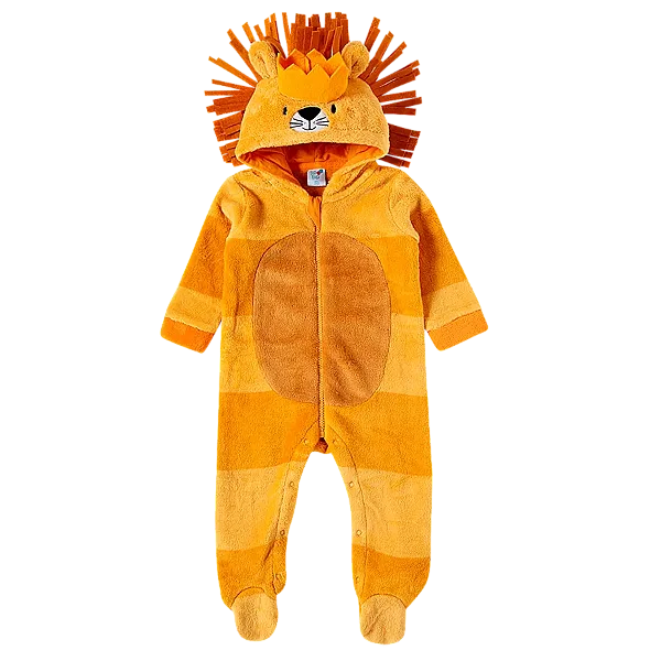 MACACÃO COM PÉ PELUDINHO TIP TOP BABY - LEÃOZINHO - MENINO