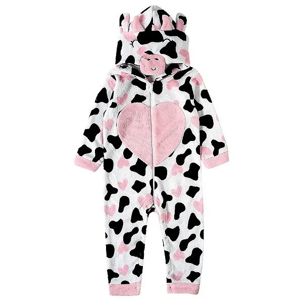 MACACÃO SEM PÉ PELUDINHO TIP TOP TODDLER - VAQUINHA - MENINA