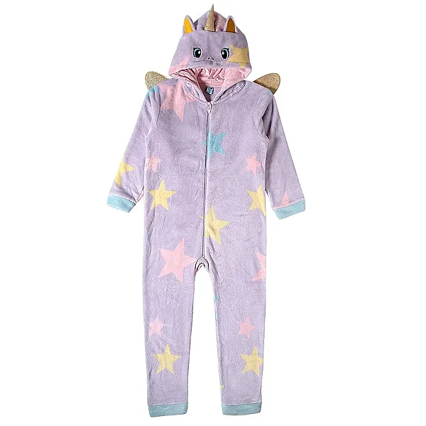 MACACÃO SEM PÉ PELUDINHO TIP TOP KIDS - UNICÓRNIO - MENINA