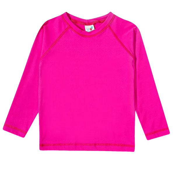 CAMISETA MODA PRAIA TIP TOP - PINK - PROTEÇÃO +50UV - MENINA