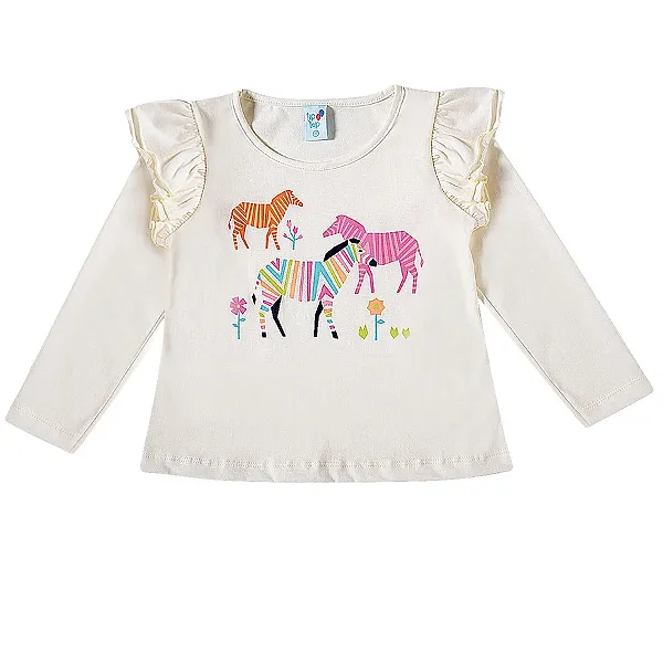 CAMISETA MANGA LONGA TIP TOP TODDLER - ZEBRA - MENINA