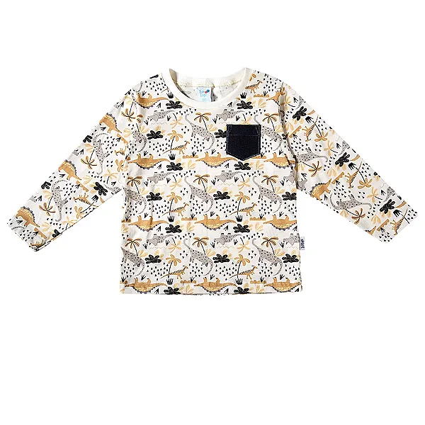 CAMISETA MANGA LONGA TIP TOP KIDS - DINOS - MENINO