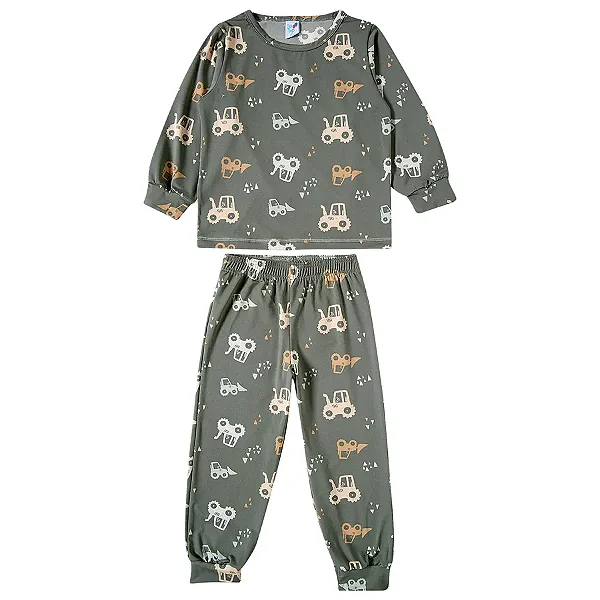 PIJAMA 2 PEÇAS TIP TOP TODDLER - TRATOR VERDE - MENINO