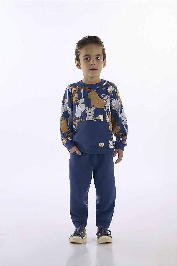 CONJUNTO MOLETOM 2 PEÇAS UP BABY - BICHINHOS - MENINO
